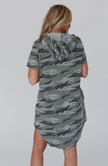 Outlaw Hooded Tee Dress - Camo