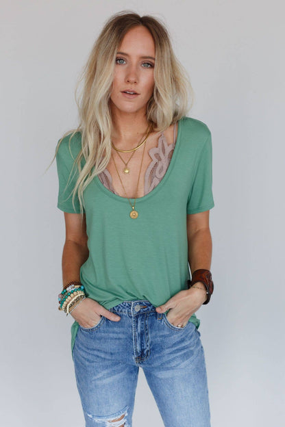 Scoop Neck Bralette Tee