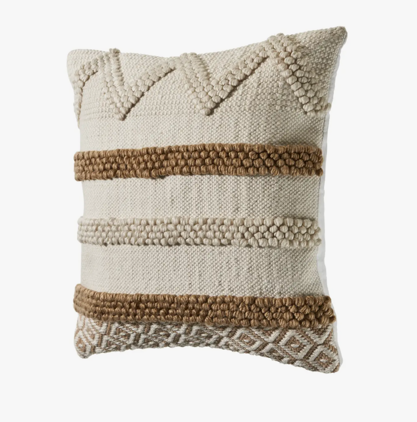 Neutral Textured Color Block Throw Pillow